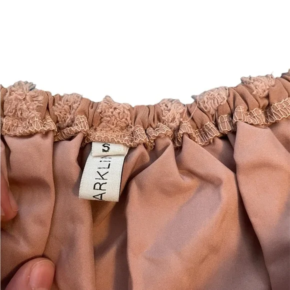 Pink Swiss dot off the shoulder blouse - Picture 3 of 3